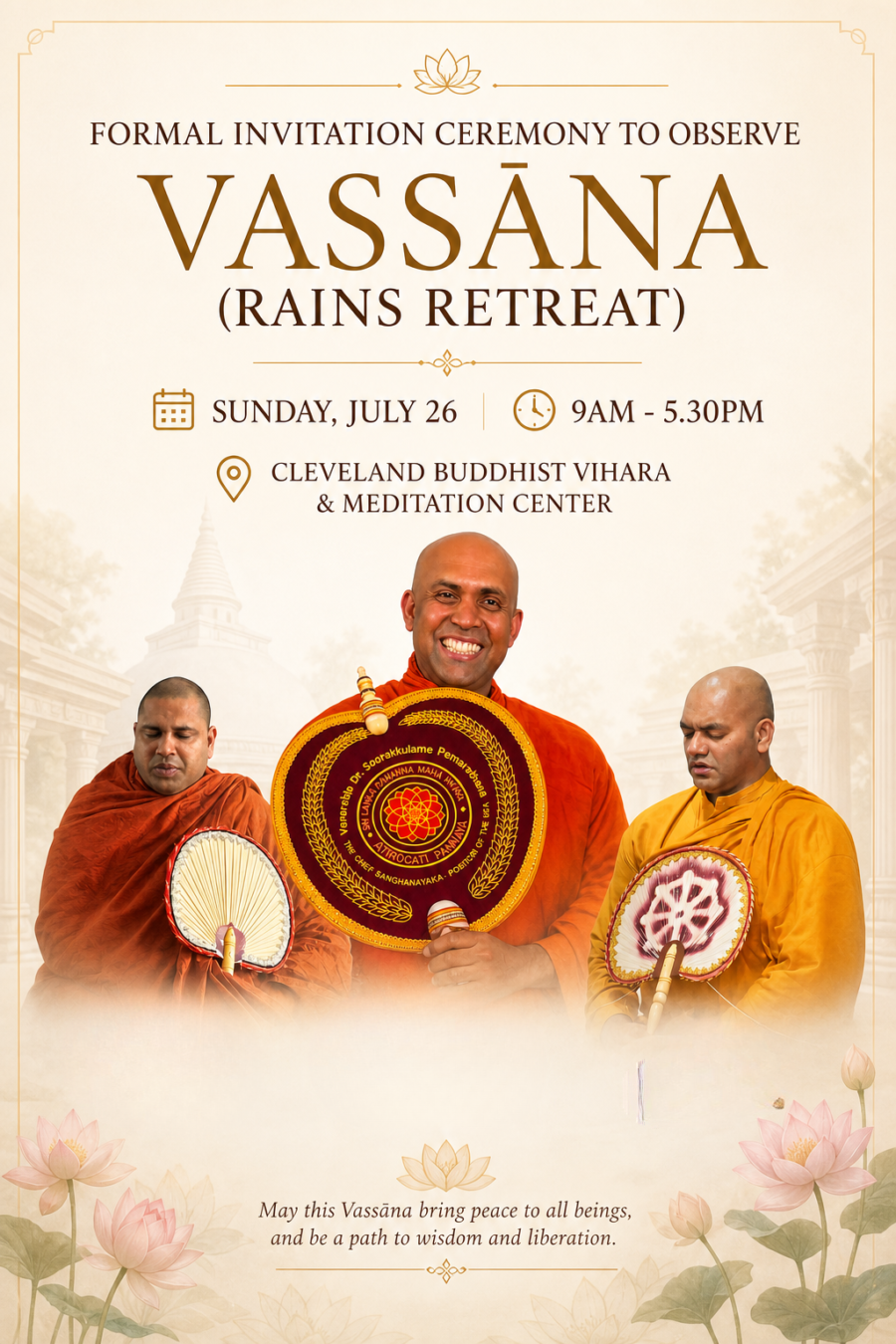 Formal Invitation Ceremony to Observe Vassāna (Rains Retreat) – 2026